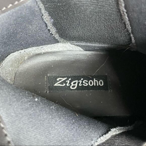 Zigi Soho Gray Kastle Chelsea Double Buckle Chunky Heel Ankle Boots Size 7.5 - Picture 10 of 16